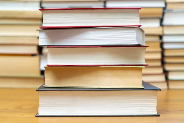 Close Stacks Books Table — Stock Photo, Image