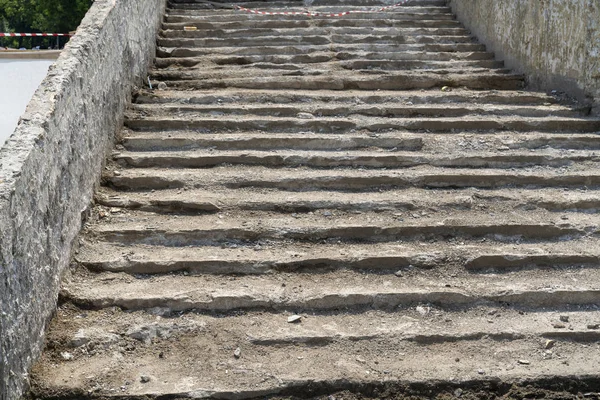 Reparación Viejas Escaleras Hormigón — Foto de Stock
