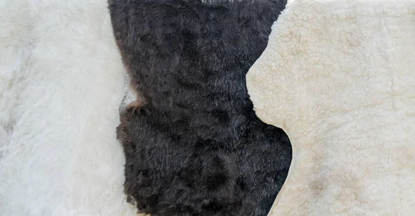 白色和黑色毛皮 动物的皮肤 — 图库照片