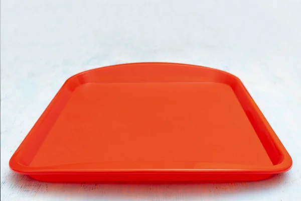 Matbricka Rött Plast Bordet — Stockfoto