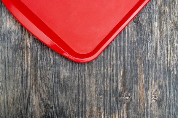 Red Plastic Dining Tray Table — Stock Photo, Image