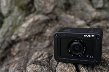 Moskova. Rusya, 6 Haziran 2019 Kompakt Fotoğraf Makinesi Sony Rx0 M2