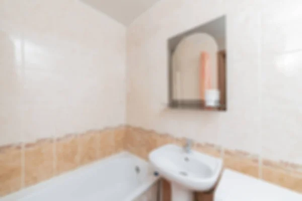 Cuarto Baño Interior Con Espejo Lavabo Fondo Enfoque Suave — Foto de Stock