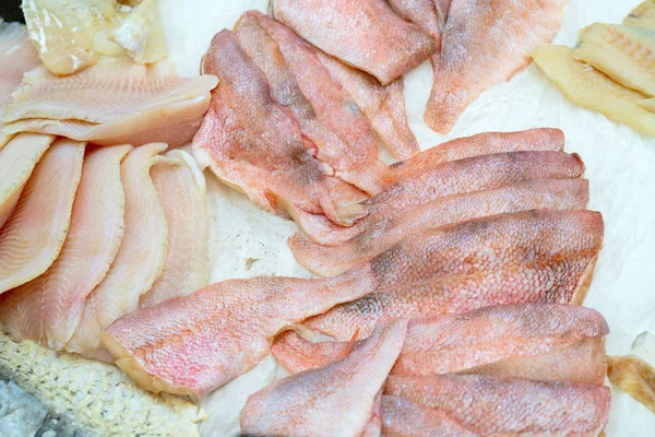 Pescado Crudo Con Carne Verduras —  Fotos de Stock