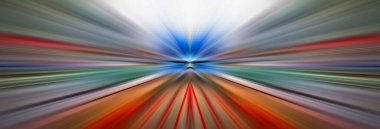 Parlak tünel. Perspektif yolu. Boşluk hareketi soyut arkaplan.