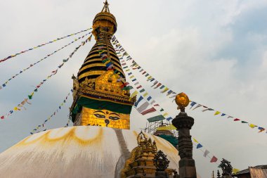 Stupa in Swayambhunath Maymun Tapınağı Katmandu, Nepal