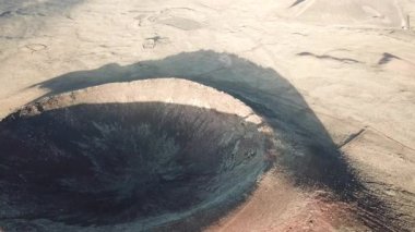 Calderon Hondo, Volkan Krateri, hava manzaralı. Fuerteventura, Kanarya Adaları