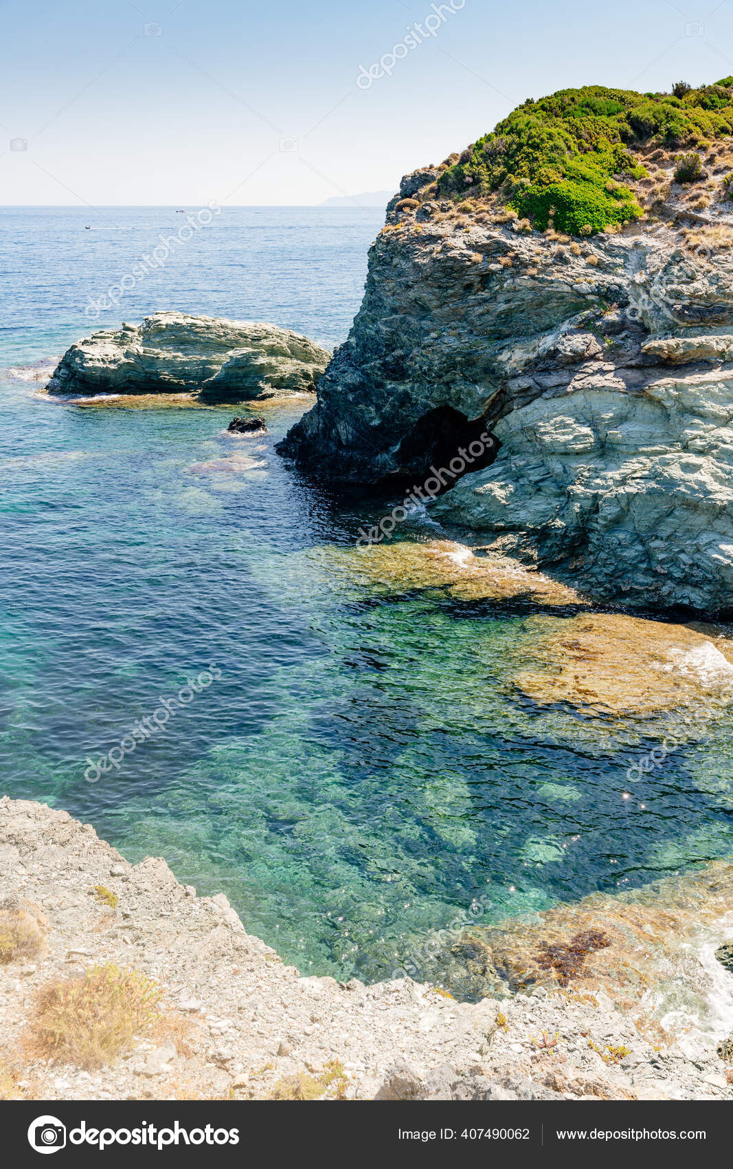 Wild Seascape On The Sentier Des Douaniers Path In Cape Corse Corsica Stock Photo C Ronnybas 407490062