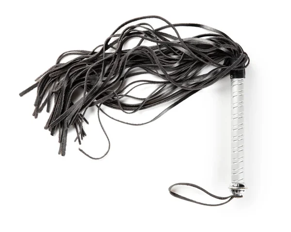 Flogger Chicote Close Fundo Branco — Fotografia de Stock