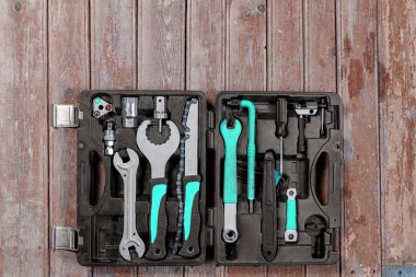 Bisiklet parçaları masada güzel bisiklet doku