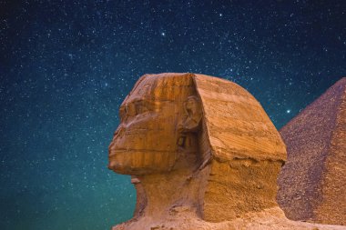Görünüm Sfenks Mısır, sahara Çölü'nde giza Yaylası