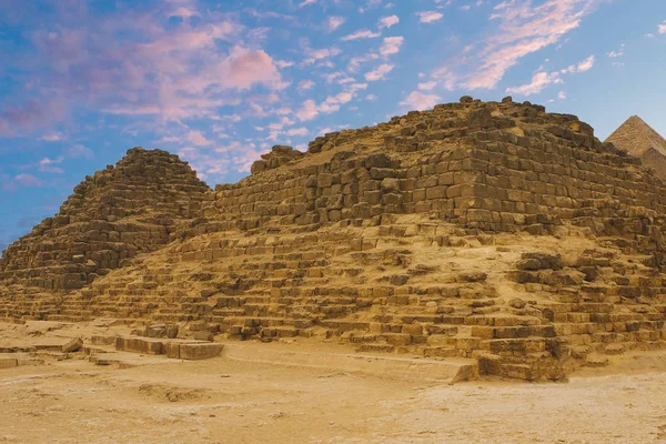 Das Giza Plateau Der Sahara Wüste Große Pyramiden Kairo — Stockfoto