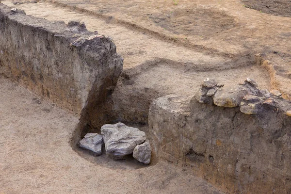 Archaeological Excavations Remains Settlement Scythians — Stock Photo, Image