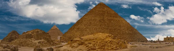 Plateau Giza Dans Désert Sahara Grandes Pyramides Caire — Photo