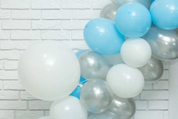 White Blue Balloons Light Background — Stock Photo, Image