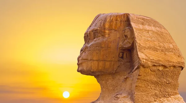 Forntida Egyptisk Sfinx Öknen — Stockfoto
