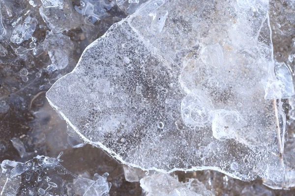 Jégkristályok Felszínen Télen — Stock Fotó
