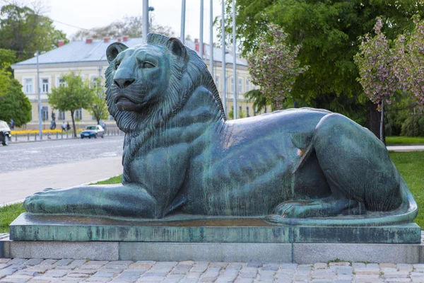 Statue of lion in european city