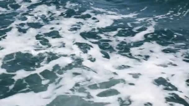 Sea Waves Splashing Yacht Summer Vacation Sea — Stock Video