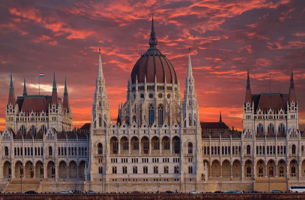 Ungern Budapest Parlamentet Visa Från Donau — Stockfoto