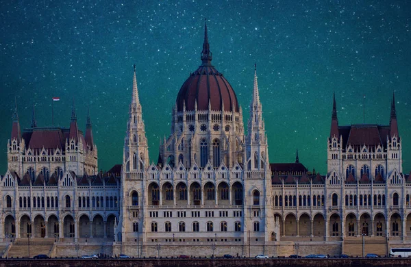 Ungern Budapest Parlamentet Visa Från Donau — Stockfoto