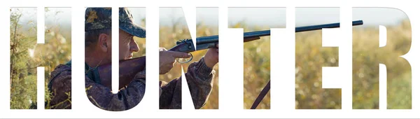 Hunter Word Partial Hunting Photo White Background — Photo