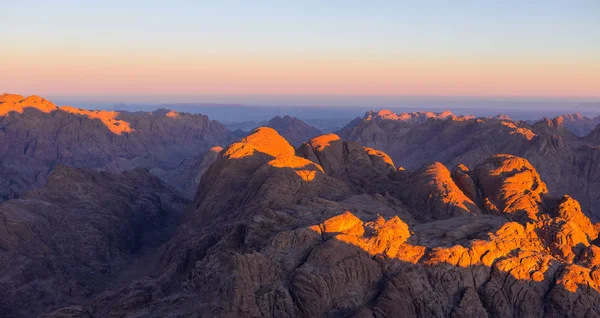 Amazing Sunrise at Sinai Mountain, Beautiful dawn in Egypt, Beautiful view from the mountain