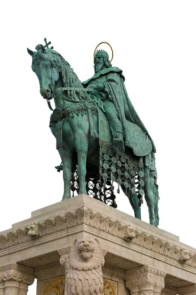 Standbeeld Van Koning Witte Achtergrond — Stockfoto