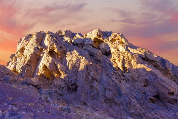 Amazing Sunrise at Sinai Mountain, Beautiful dawn in Egypt, Beautiful view from the mountain. Panorama.