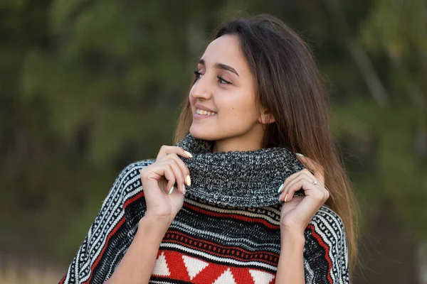 Hermosa Mujer Joven Suéter Cálido — Foto de Stock