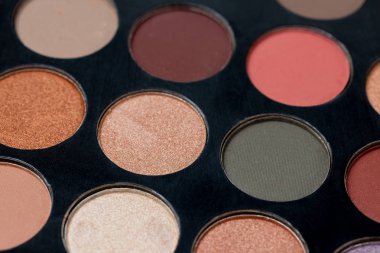 Cropped of female eye shadows