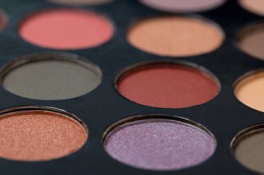Cropped of female eye shadows