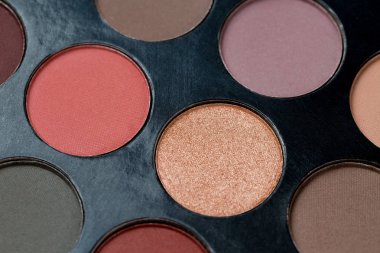 Cropped of female eye shadows