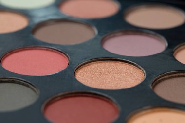 Cropped of female eye shadows