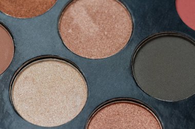 Cropped of female eye shadows
