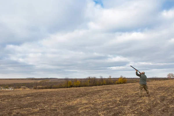 Hunting Period Autumn Season Open Hunter Gun His Hands Hunting Royalty Free Stock Photos