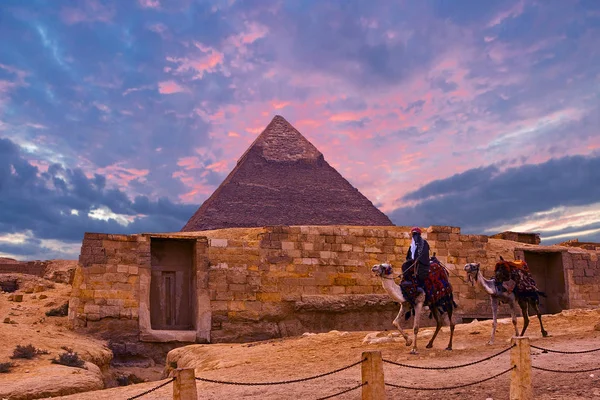 Pyramiden Von Gizeh Der Wüste Ägypten — Stockfoto