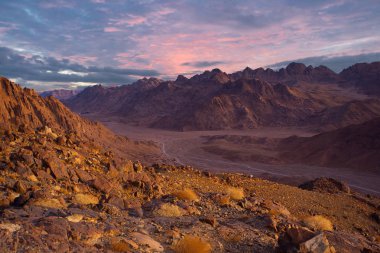İsrail 'in kuzeyindeki Negev Çölü' nün güzel manzarası
