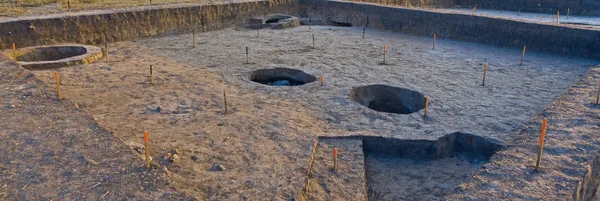 Archeologische Opgravingen Resten Van Nederzetting Zeisen Fossielen — Stockfoto
