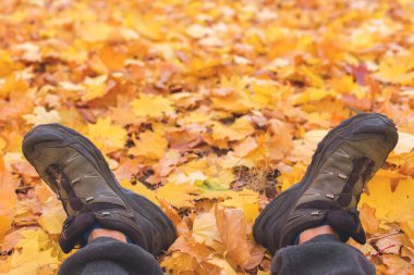 Parkta sonbahar botları