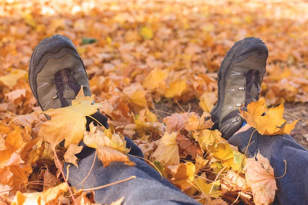 Herbststiefel Park — Stockfoto