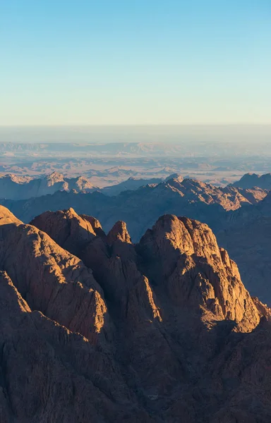 Amazing Sunrise Sinai Mountain Vacker Gryning Egypten Tidig Morgon Bild — Stockfoto