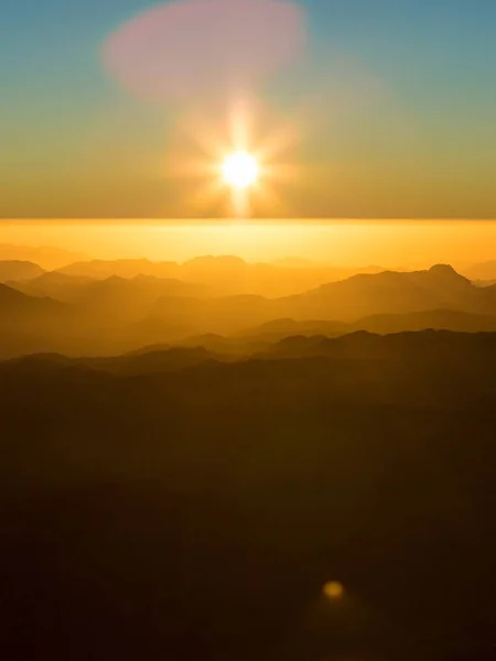 Geweldige Zonsopgang Sinai Mountain Mooie Dageraad Egypte Vroege Ochtend Uitzicht — Stockfoto