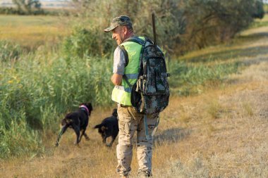 Av dönemi, sonbahar sezonu açıldı. Avcı, elinde silahla sonbahar ormanında av elbisesi içinde ganimet arıyor. Bir adam silahlı ve av köpeği avlıyor..