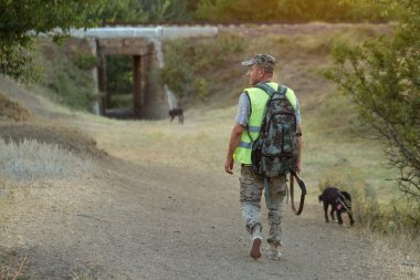 Av dönemi, sonbahar sezonu açıldı. Avcı, elinde silahla sonbahar ormanında av elbisesi içinde ganimet arıyor. Bir adam silahlı ve av köpeği avlıyor..