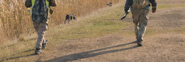 Partial Male Hunters Hunting Outdoors — Stock Fotó