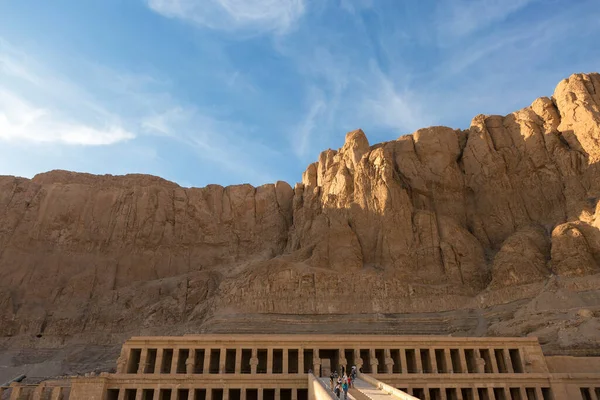 Templom Királynő Hatsepszut Kilátás Templom Szikla Egyiptomban — Stock Fotó