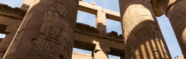 Starożytne Ruiny Świątyni Karnak Luksorze Teby Egipt Największy Kompleks Świątyń — Zdjęcie stockowe