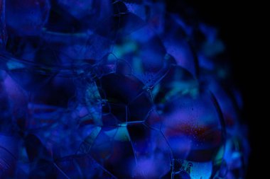 Güzel, soyut sabun köpüklerini kapatın. Tasarım için arkaplan modeli. Makro fotoğrafçılık görünümü.