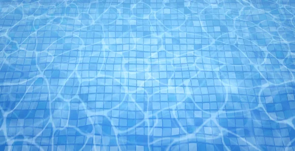 泳池底部焦线波纹和流动的波浪背景。夏天的背景。水面纹理。开销视图。矢量插图背景 — 图库矢量图片